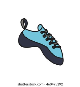 doodle icon. climbing shoes. vector illustration