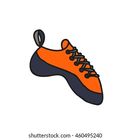 doodle icon. climbing shoes. vector illustration