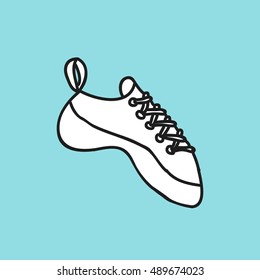 doodle icon. climbing shoes. vector illustration