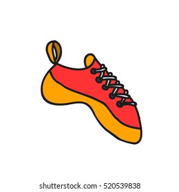 doodle icon. climbing shoes. vector illustration