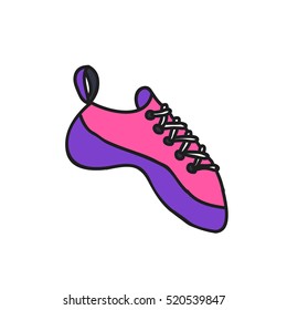 doodle icon. climbing shoes. vector illustration
