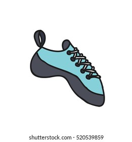 doodle icon. climbing shoes. vector illustration