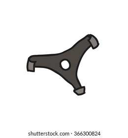 doodle icon. climbing skyhook (for rock climbing or mountaineering). vector illustration