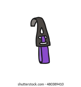 doodle icon. climbing skyhook (for rock climbing or mountaineering). vector illustration