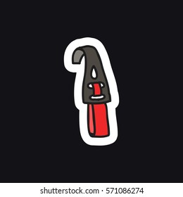 doodle icon. climbing skyhook (for rock climbing or mountaineering). vector illustration