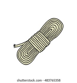 doodle icon. coil of climbing rope. vector illustration