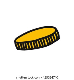 doodle icon. coin. vector illustration
