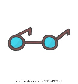 doodle icon. color glasses. vector illustration of glasses.