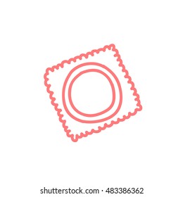 doodle icon. condom. vector illustration