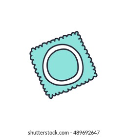doodle icon. condom. vector illustration