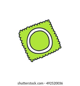 doodle icon. condom. vector illustration