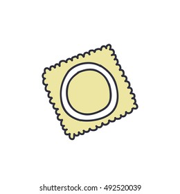 doodle icon. condom. vector illustration