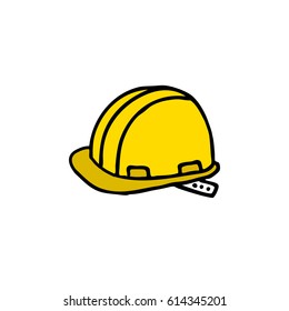 doodle icon. construction helmet. vector illustration