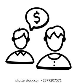 Doodle-Symbol für Konversation im modernen, editierbaren Stil 