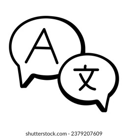 Icono de doodle de conversación en estilo editable moderno 