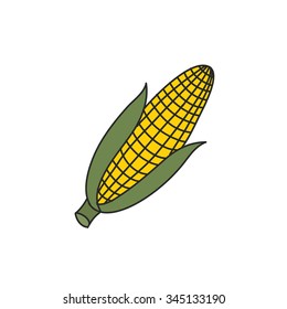 doodle icon. corn. vector illustration
