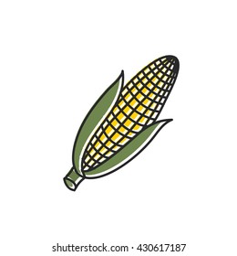 doodle icon. corn. vector illustration