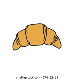doodle icon. croissant. vector illustration