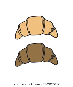 doodle icon. croissant. vector illustration