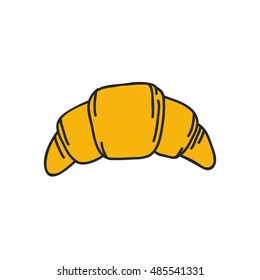 doodle icon. croissant. vector illustration