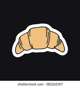 doodle icon. croissant. vector illustration
