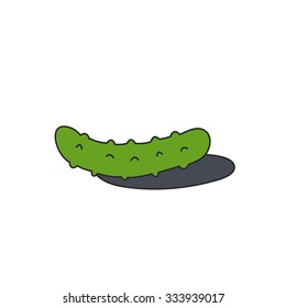 doodle icon. cucumber. vector illustration