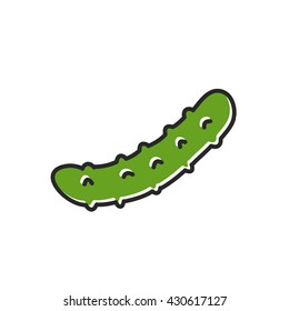 doodle icon. cucumber. vector illustration