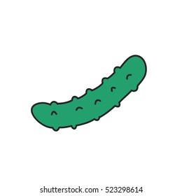doodle icon. cucumber. vector illustration