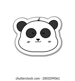 icono del doodle pegatina lindo panda