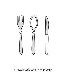 doodle icon. cutlery. vector illustration