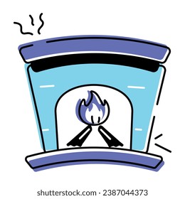 Hier ist ein doodle Symbol, das den Kamin bestimmt 