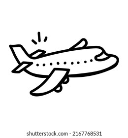 A doodle icon denoting airplane flight 

