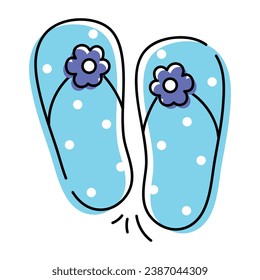 Here’s a doodle icon depicting beach slippers 