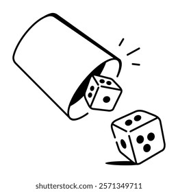Doodle icon depicting a dice cup 

