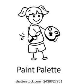 Here’s a doodle icon depicting paint palette 