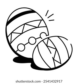 A doodle icon depicting stone painting of geometric patterns 

