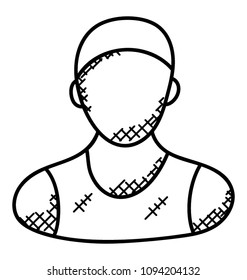 
doodle icon design of baseball player
