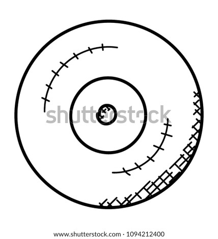 
Doodle icon design of blu ray, commonly known as CD

