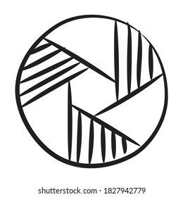 Doodle icon design of camera lens 