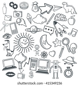 Doodle icon design. cartoon icon. draw concept