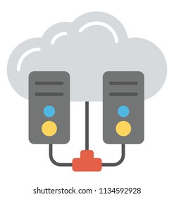 
Doodle icon design of a cloud network server

