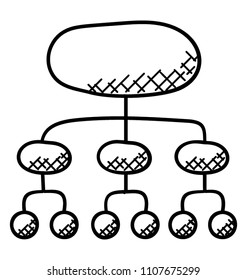 
Doodle icon design of hierarchical chart
