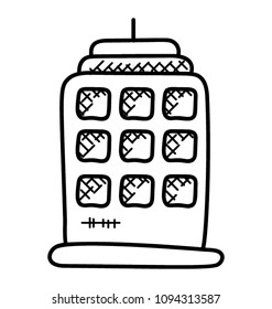 
doodle icon design of high rise building
