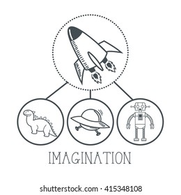 Doodle icon design. imagination icon. draw concept