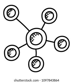 
Doodle icon design of network topology connections 
