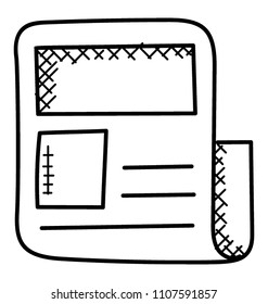 
A doodle icon design of newspaper
