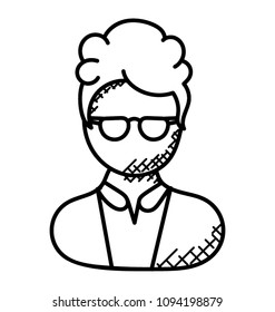 
Doodle icon design of scientist 
