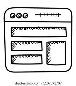 
doodle icon design of web layouts
