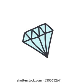 doodle icon. diamond. traditional tattoo flash. vector illustration