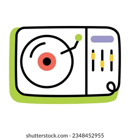 Doodle icon of dj turntable 